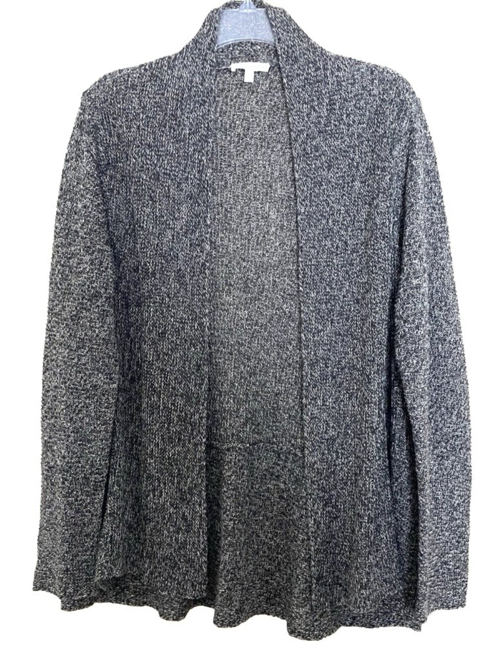 Eileen Fisher Open Front Cardigan Sweater Women's Size Large Marled 100% Linen